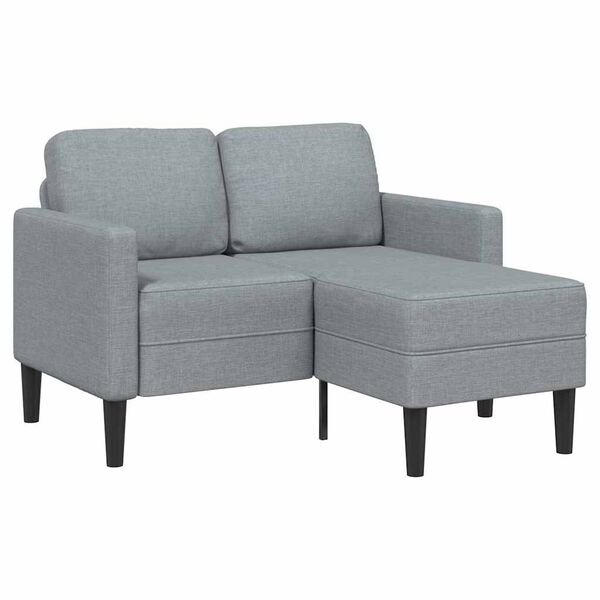 vidaXL 2-Sitzer-Sofa mit Chaiselongue L-Form Hellgrau 125 cm Stoff