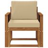 vidaXL Outdoor-Sofa Massives Akazienholz und Polyester Natur