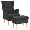 vidaXL Sessel mit Fu&szlig;hocker 2 stk. Dunkelgrau Boucl&eacute;