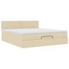 vidaXL Ottoman-Bett mit Matratze Creme 180x200 cm Stoff