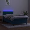 vidaXL Boxspringbett mit Matratze & LED Dunkelblau 80x200 cm Samt