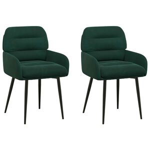 vidaXL Esszimmerst&uuml;hle 2 stk. Samt Dunkelgr&uuml;n 59 x 59,5 x 90 cm