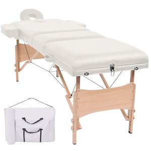 vidaXL Massageliege 3-Zonen Klappbar 10 cm Sitz Wei&szlig;