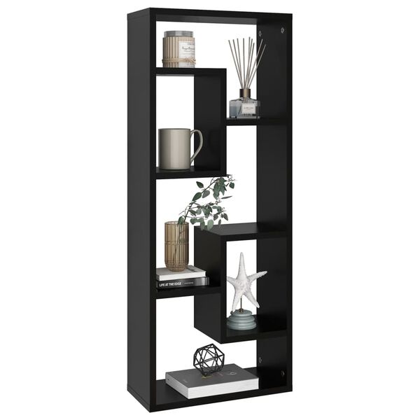 vidaXL Wandregal Schwarz 36x16x90 cm Holzwerkstoff