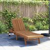 vidaXL Sonnenliege mit Kissen Braun 195 x 59 x 78,5 cm Massivholz Teak