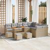 vidaXL Gartensofa-set mit Kissen 13 pcs Beige Poly-Rattan