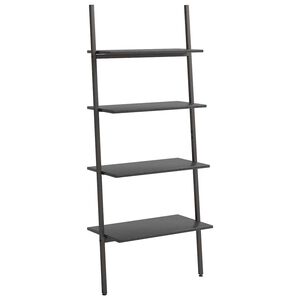 vidaXL Leiterregal mit 4 B&ouml;den Schwarz 64x34x150,5 cm