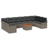 vidaXL Gartensofa-set 11 Stk. 10-Sitzanzahl Grau Poly-Rattan
