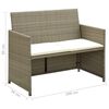 vidaXL 4-tlg. Garten-Lounge-Set mit Auflagen Beige Poly Rattan