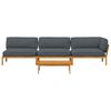 vidaXL Sofa Set mit Kissen Uni 4 pcs Anthrazit Massivholz Akazie