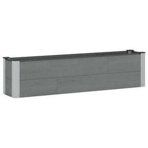 vidaXL Hochbeet Grau 150 x 30 x 36 cm WPC und Aluminium