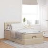 vidaXL Ottoman-Bett mit Matratze Creme 100x200 cm Stoff