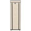 vidaXL Schuhschrank mit Abdeckung Cremewei&szlig; 57 x 29 x 162 cm Stoff