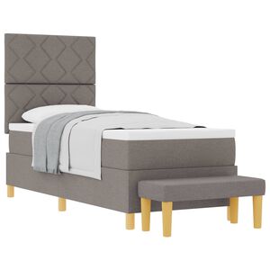 vidaXL Boxspringbett mit Matratze mit Kopfteil Taupe 80 x 200 cm Stoff