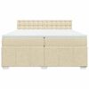 vidaXL Boxspringbett mit Matratze Creme 200x200 cm Stoff
