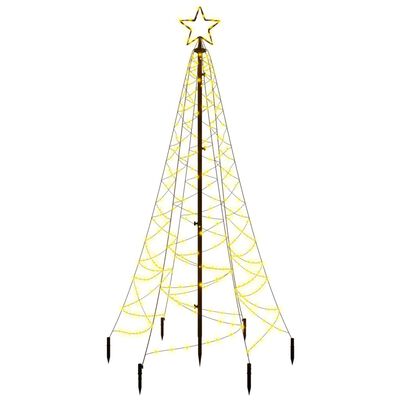 vidaXL LED-Weihnachtsbaum mit Erdnägeln Warmweiß 200 LEDs 180 cm