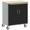 vidaXL Trolley Rolling Workbench Schwarz und Grau 75 x 45 x 85 cm