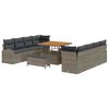 vidaXL Garten-Sofa-Set mit Kissen mit Speicher 11 pcs Grau