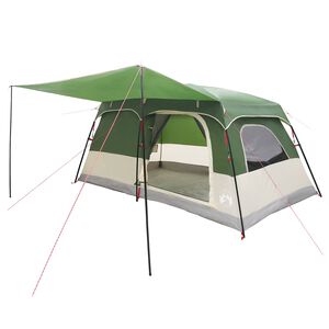 vidaXL Familienzelt Gr&uuml;n 420 x 305 x 200 cm Polyester und Stahl