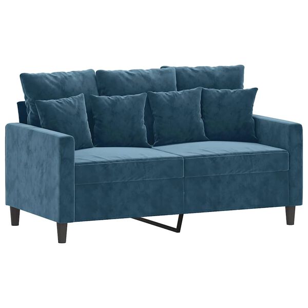 vidaXL 2-Sitzer-Sofa Blau 120 cm Samt