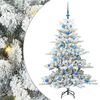 vidaXL K&uuml;nstlicher klappbarer Weihnachtsbaum Gr&uuml;n und Wei&szlig; 150 cm PVC