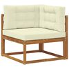 vidaXL Outdoor-Sofagarnitur mit Kissen 10 pcs Natur und Creme