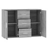vidaXL Sideboard Grau Sonoma 91x29,5x65 cm Holzwerkstoff