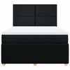 vidaXL Boxspringbett mit Matratze Schwarz 140x200 cm Stoff