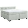 vidaXL Boxspringbett mit Matratze Hellgrau 180x200 cm Samt