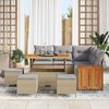 vidaXL Gartensofa-set mit Kissen 9 pcs Beige und Hellgrau Poly-Rattan