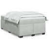 vidaXL Boxspringbett mit Matratze Hellgrau 120x200 cm Samt