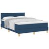 vidaXL Boxspringbett mit Kissen mit Kopfteil Blau 140 x 200 cm Stoff