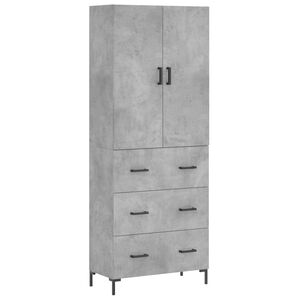 vidaXL Highboard Betongrau 69,5x34x180 cm Holzwerkstoff