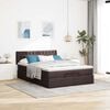 vidaXL Ottomanische Bett mit Matratze & LEDs Dunkelbraun 140x190 cm