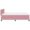 vidaXL Boxspringbett mit Matratze mit Kopfteil Rosa 140 x 200 cm Samt