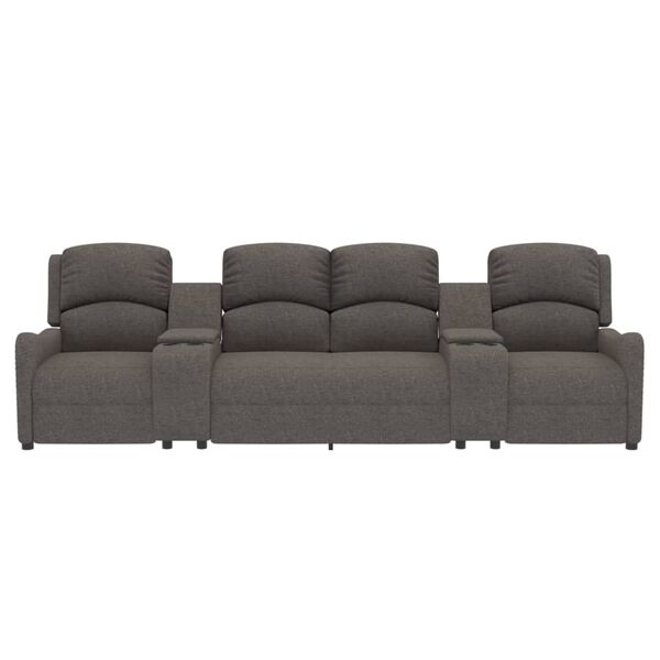 vidaXL 4-Sitzer Massagesessel mit Getr&auml;nkehalter Hellgrau Stoff