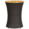 vidaXL Garten-Beistelltisch Trommelform Schwarz Poly Rattan Massivholz