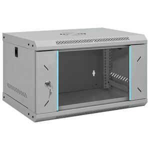 vidaXL Netzwerkschrank mit Speicher Grau 53 x 45 x 30 cm Stahl