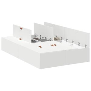 vidaXL Aufbewahrungsbettgestell Wei&szlig; 120 x 190 cm Holzwerkstoff