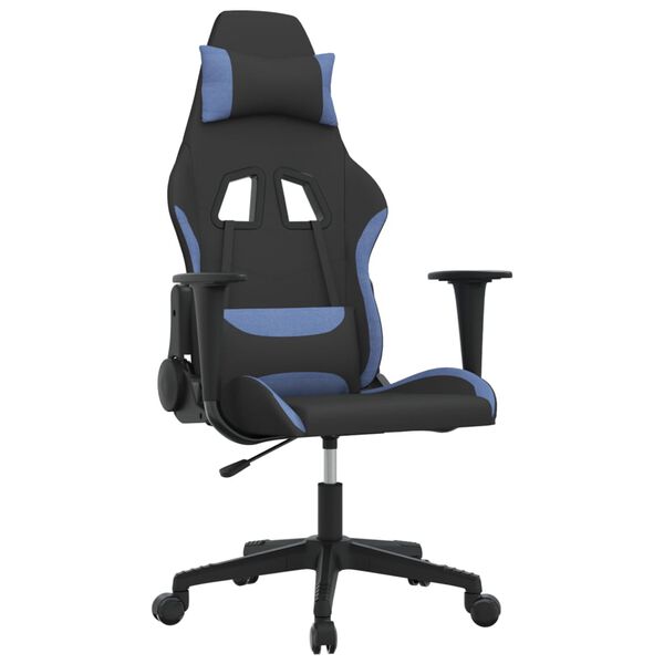 vidaXL Gaming-Stuhl Schwarz und Blau Stoff