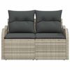 vidaXL Gartensofa Hellgrau 121 x 62 x 69cm Poly-Rattan