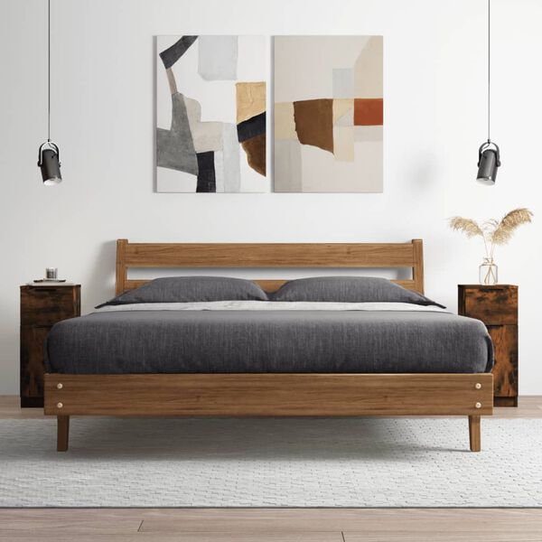 vidaXL Sideboards 2 Stk. Räuchereiche 30x30x70 cm Holzwerkstoff