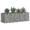 vidaXL Gabionen Hochbeet Silber 180 x 60 x 55 cm Verzinkter Stahl