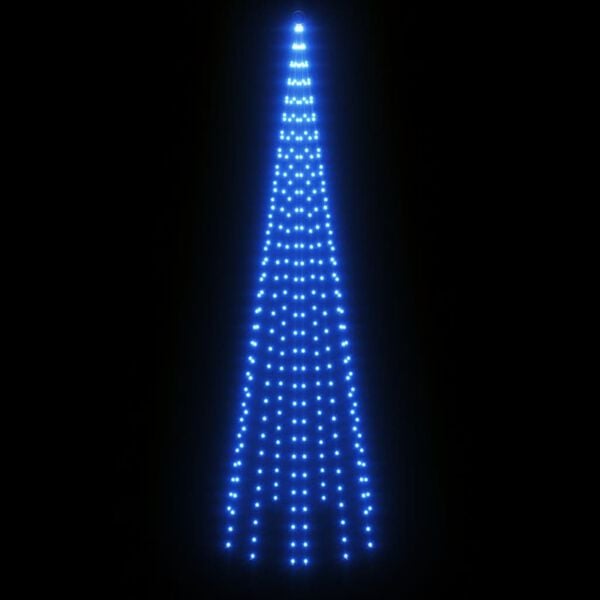 vidaXL LED-Weihnachtsbaum f&uuml;r Fahnenmast Blau 310 LEDs 300 cm
