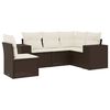vidaXL 5-tlg. Garten-Sofagarnitur mit Kissen Braun Poly Rattan