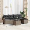 vidaXL Garten-Sofa-Set mit Kissen mit Speicher 6 pcs Grau Poly Rattan