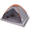 vidaXL Kuppel-Campingzelt 2 Personen Grau und Orange Wasserdicht
