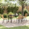 vidaXL Garten Essgruppe 5 pcs Braun Pulverbeschichteter Stahl