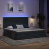 vidaXL Bett mit Stauraum und LED mit LED Dunkelgrau 200 x 200 cm Samt