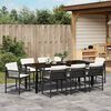 vidaXL Garten Essgruppe 9 pcs Schwarz Poly-Rattan